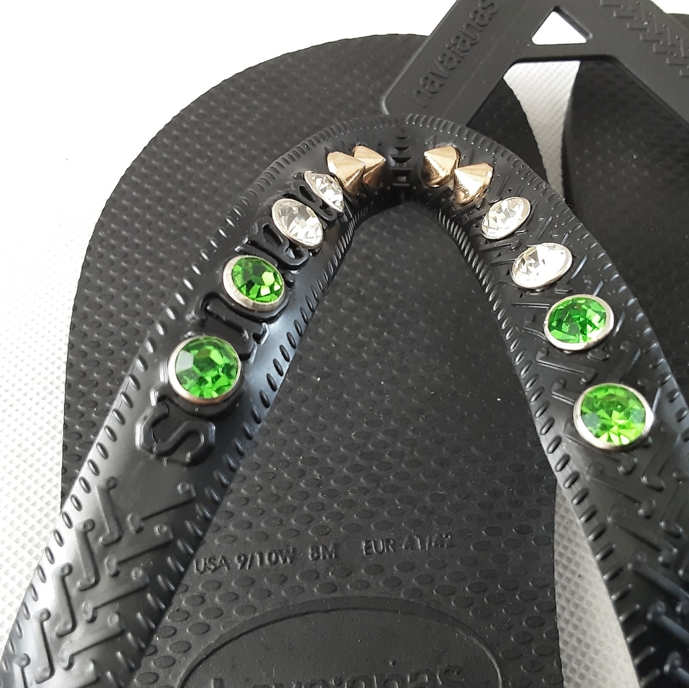 Havaianas Top Black Studded "Irish Flag" - 2 Sizes - Picture 6 of 6